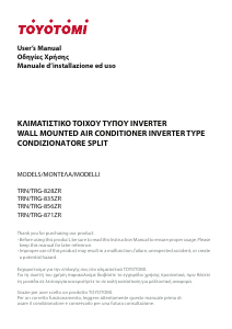 Manuale Toyotomi TRN/TRG-835ZR Condizionatore d’aria