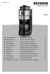 Brugsanvisning Severin KA 4811 Kaffemaskine