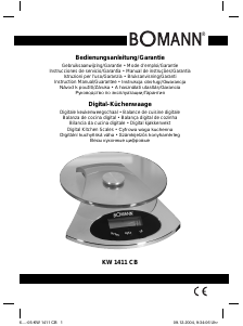 Manual de uso Bomann KW 1411 CB Báscula de cocina