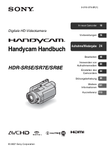 Bedienungsanleitung Sony HDR-SR5E Camcorder