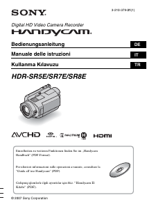 Kullanım kılavuzu Sony HDR-SR7E Kaydedici kamera