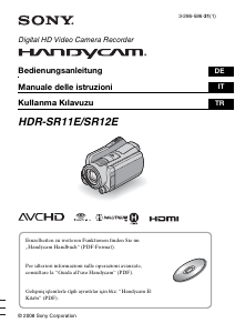 Kullanım kılavuzu Sony HDR-SR11E Kaydedici kamera