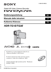 Kullanım kılavuzu Sony HDR-TG1E Kaydedici kamera