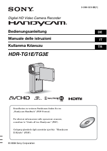 Kullanım kılavuzu Sony HDR-TG3E Kaydedici kamera