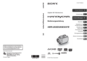 Bedienungsanleitung Sony HDR-UX5E Camcorder