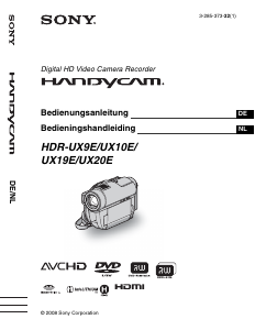 Handleiding Sony HDR-UX9E Camcorder