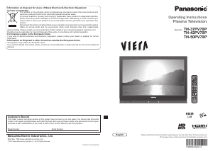Handleiding Panasonic TH-42PV70P Viera Plasma televisie