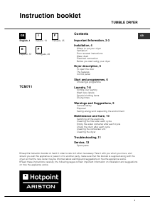 Manuale Hotpoint-Ariston TCM 711 X Asciugatrice