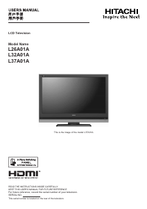 说明书 日立L32A01A液晶电视