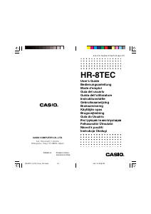 Instrukcja Casio HR-8TEC Kalkulator z drukarką