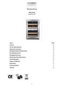 Manual Caso WineDuett 12 Wine Cabinet