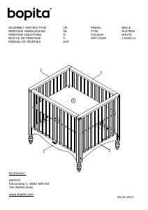 Brugsanvisning Bopita Belle Kravlegård