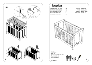 사용 설명서 Bopita Basic Wood 아기 침대
