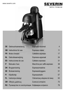 Käyttöohje Severin KA 5978 Espressokeitin