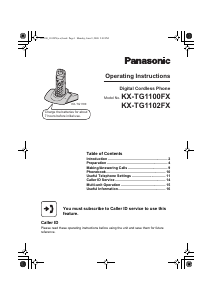 Handleiding Panasonic KX-TG1100FX Draadloze telefoon