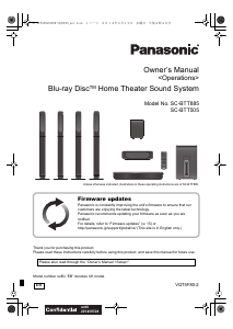 Manual Panasonic SC-BTT885 Home Theater System