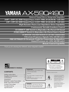 Manual Yamaha AX-590 Amplifier