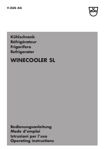 Bedienungsanleitung V-ZUG SL Weinklimaschrank