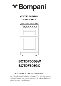 Mode d’emploi Bompani BOTDF606GW Cuisinière