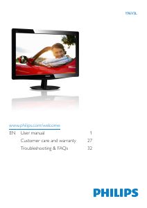 Bruksanvisning Philips 196V3LSB7 LED skärm