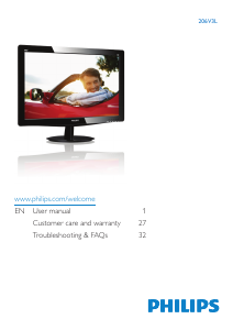 Manual Philips 206V3LAB LED Monitor