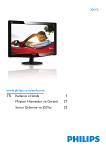 Kullanım kılavuzu Philips 206V3LSB LED ekran