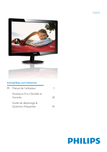 Mode d’emploi Philips 220V3LSB Moniteur LED