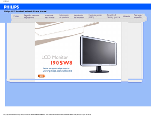 Manual de uso Philips 190SW8FS Monitor de LCD
