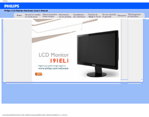 Mode d’emploi Philips 191EL1SB Moniteur LCD