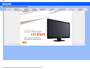 Manual Philips 191EW9FB LCD Monitor