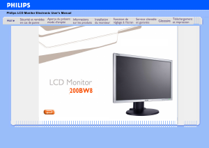 Mode d’emploi Philips 200BW8ES Moniteur LCD