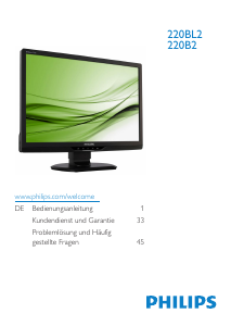 Bedienungsanleitung Philips 220B2CS LCD monitor