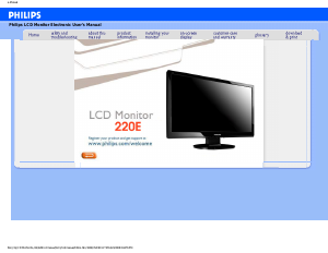 Manual Philips 220E1SB LCD Monitor