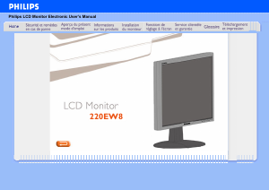 Mode d’emploi Philips 220EW8FB Moniteur LCD