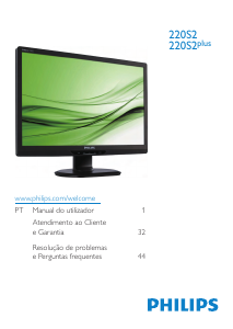 Manual Philips 220S2SB Monitor LCD