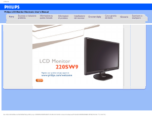Manuale Philips 220SW9FB Monitor LCD