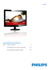 Bruksanvisning Philips 226V3LSB5 LED skärm