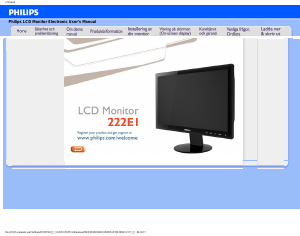 Bruksanvisning Philips 222E1SB LCD skärm