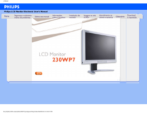 Manual Philips 230WP7NS Monitor LCD