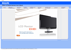 Manual Philips 231E1SB LCD Monitor