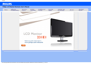 Bruksanvisning Philips 231E1SB LCD skärm