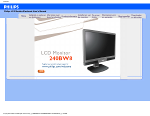 Handleiding Philips 240BW8EB LCD monitor