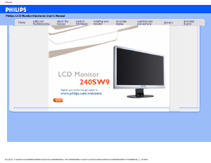 Manual Philips 240SW9FS LCD Monitor