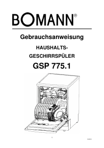 Bedienungsanleitung Bomann GSP 775.1 Geschirrspüler