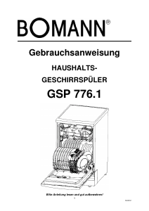 Bedienungsanleitung Bomann GSP 776.1 Geschirrspüler