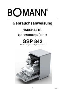 Bedienungsanleitung Bomann GSP 842 Geschirrspüler