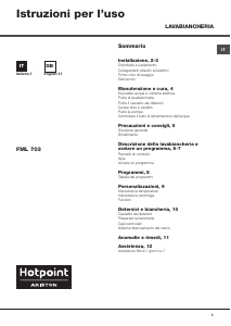 Manuale Hotpoint-Ariston FML 703 EU Lavatrice