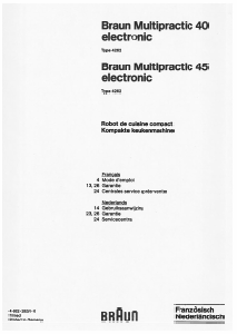 Mode d’emploi Braun 4262 Multipractic 40 Robot de cuisine