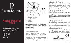 Mode d’emploi Pierre Lannier 301C123 Automatic Montre