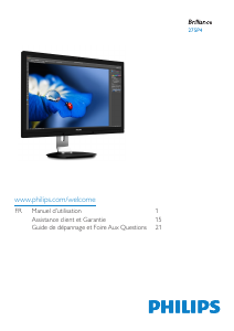 Mode d’emploi Philips 275P4VYKEB Moniteur LED